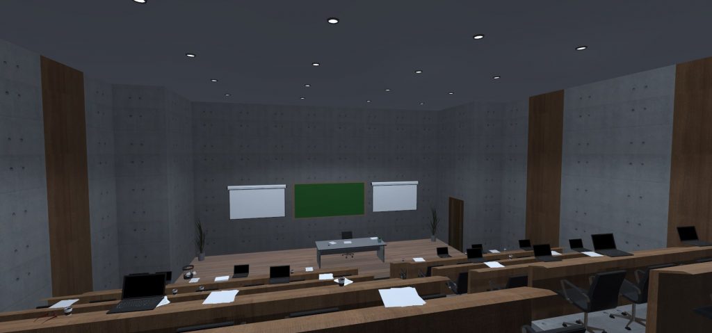 Virtueller Hörsaal mit Blick über den gesamten Bereich
